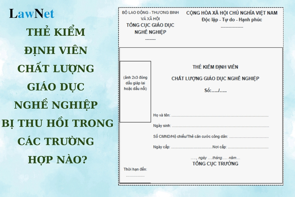 Thẻ kiểm định viên chất lượng giáo dục nghề nghiệp bị thu hồi trong các trường hợp nào?