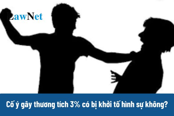 Cố ý gây thương tích 3% có bị khởi tố hình sự không?