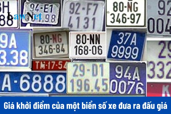 Từ ngày 01/01/2025, giá khởi điểm của một biển số xe đưa ra đấu giá là bao nhiêu? 