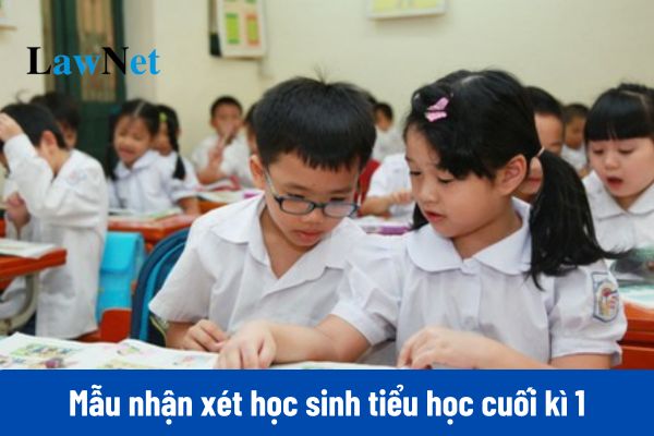 Tổng hợp các mẫu nhận xét học sinh tiểu học cuối kì 1 2024-2025 theo từng môn học?