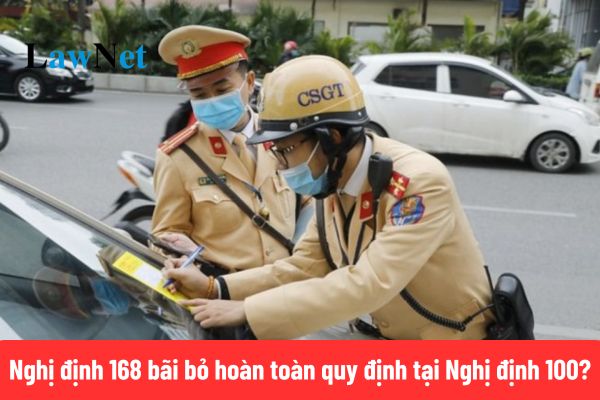 Decree 168 completely abolish traffic penalty regulations in Decree 100?