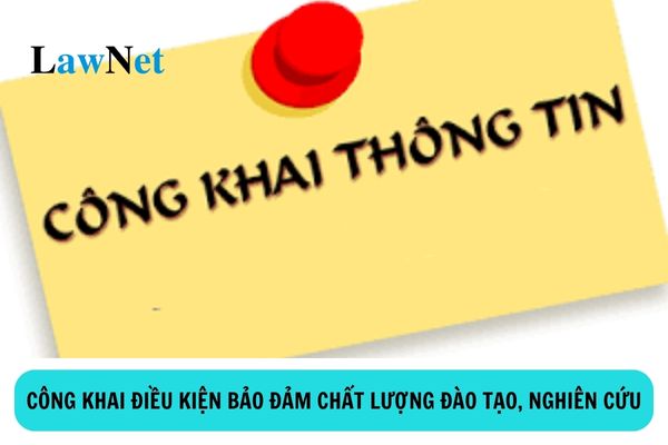 Cơ sở giáo dục đại học phải công khai những gì về điều kiện bảo đảm chất lượng đào tạo, nghiên cứu?