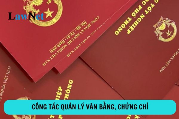 Hướng dẫn thực hiện nhiệm vụ công tác quản lý văn bằng, chứng chỉ năm học 2024 - 2025?