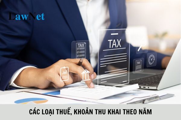 Các loại thuế, khoản thu khác thuộc ngân sách nhà nước khai theo năm?