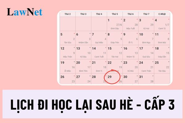 Lịch đi học lại 2024 cấp 3 theo khung kế hoạch năm học mới nhất?