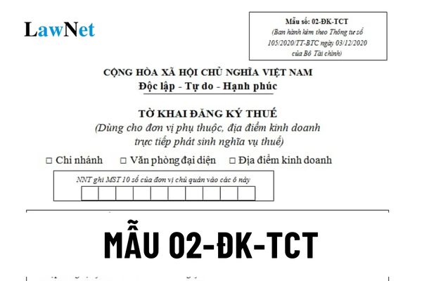 Form 02-DK-TCT taxpayer registration declaration under Circular 105: What does it look like?