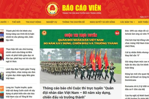 đăng nhập thi báo cáo viên bước 1