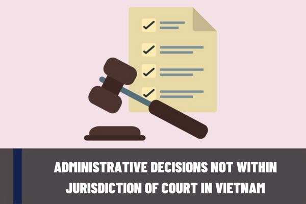 Which administrative decisions are not within the jurisdiction of the Court in administrative proceedings in Vietnam?