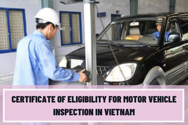 What are the procedures for issuance of a certificate of eligibility for motor vehicle inspection in Vietnam?