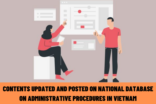 What content and information should be updated and posted on the National Database of Administrative Procedures in Vietnam?