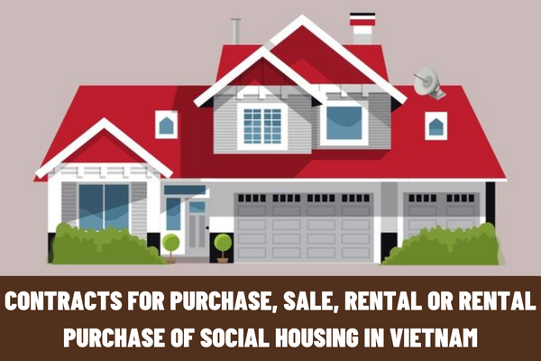 What are the contents of contracts for purchase, sale, rental or rental purchase of social housing in Vietnam? If social housing is an apartment building, what contents should the contract for sale and purchase contain?