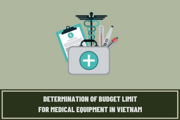 What are the regulations on determination of budget limit for medical equipment and spare parts, accessories and supplies used for medical equipment in Vietnam?