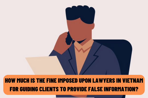 How much is the fine imposed upon lawyers in Vietnam for guiding clients to provide false information according to regulations?