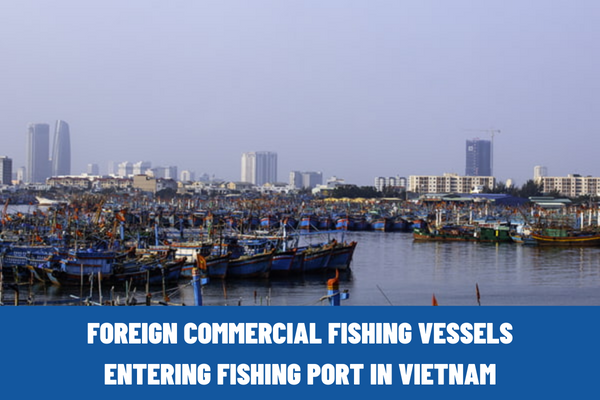 What documents do masters of foreign commercial fishing vessels need to present and declare when entering a fishing port in Vietnam?