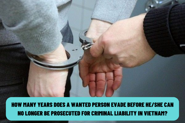 How many years does a wanted person evade before he or she can no longer be prosecuted for criminal liability in Vietnam? If the wanted person is not arrested, can the court hold a trial?