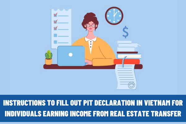 Instructions to fill out the PIT declaration in Vietnam for individuals earning income from real estate transfer according to form No. 03/BDS-TNCN?