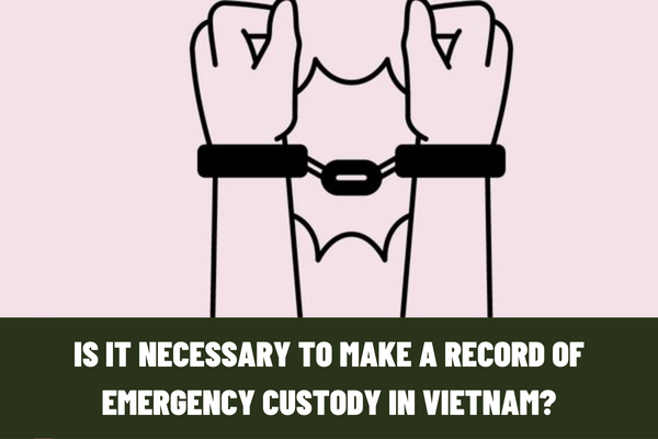 Is it necessary to make a record of emergency custody in Vietnam? Is it necessary to make a written record upon the transfer of the detainee?