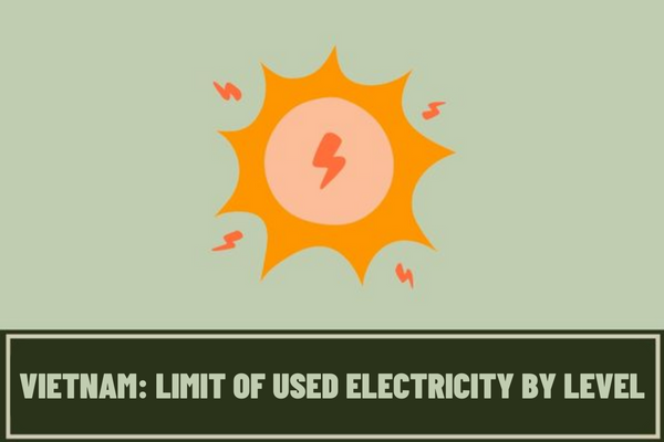 How is the limit of used electricity by level adjusted in case of supply of electricity for domestic purpose in Vietnam?