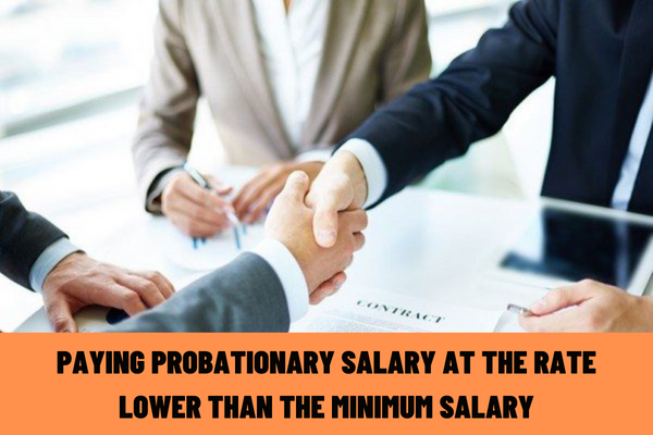 Vietnam: What is the administrative penalty imposed upon the employer for paying probationary salary at the rate lower than the minimum salary?