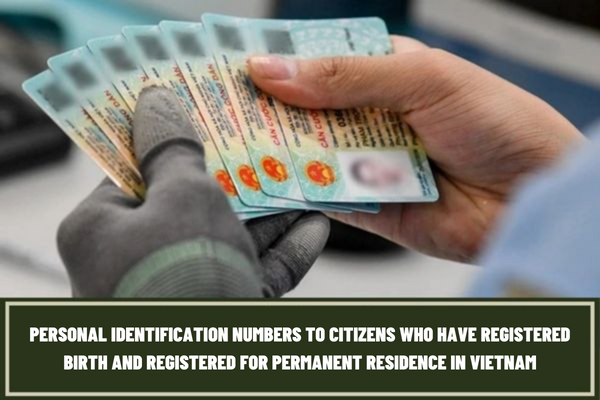 What is a personal identification number in Vietnam? What is the order of issuance of personal identification numbers to citizens who have registered their birth and registered for permanent residence in Vietnam?