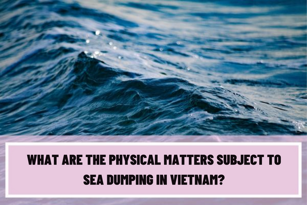 What are the physical matters subject to sea dumping in Vietnam? What are the application dossiers for issuance of sea dumping permit in Vietnam?