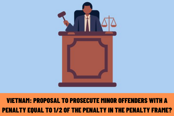 Vietnam: Proposal to prosecute minor offenders with a penalty equal to 1/2 of the penalty in the penalty frame?