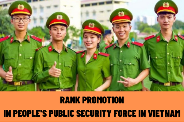 What are the regulations on rank promotion ahead of time and rank promotion beyond the prescribed rank in the People's Public Security Force in Vietnam?