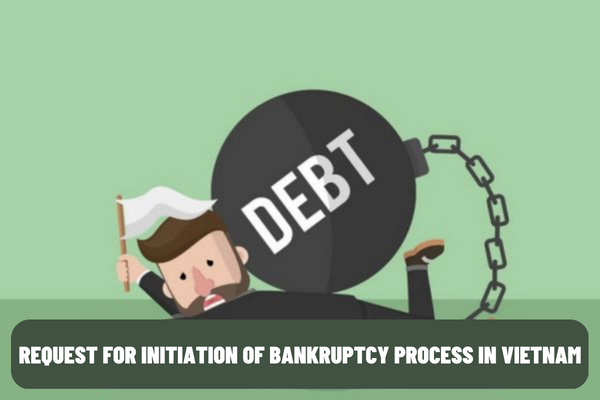 What is included in the request for initiation of bankruptcy process of insolvent entities in Vietnam? What is the method of sending requests for initiation of bankruptcy process in Vietnam?