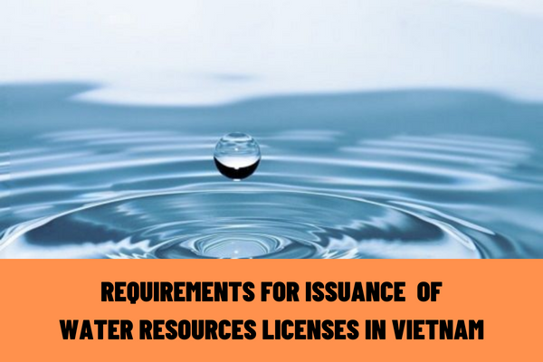 What requirements must organizations or individuals be granted water resources licenses in Vietnam from March 20, 2023?