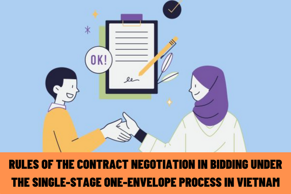 What are the rules of the contract negotiation in bidding under the single-stage one-envelope process in Vietnam?