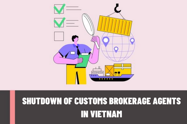 What are the cases of shutdown of customs brokerage agents in Vietnam? Who has the power to terminate the operation?