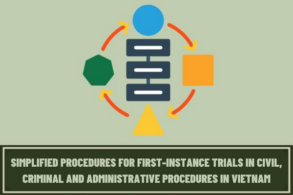 What are the conditions for application of simplified procedures for first-instance trials in civil, criminal and administrative procedures in Vietnam?