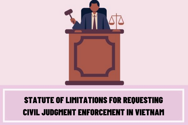 How many years is the statute of limitations for requesting civil judgment enforcement in Vietnam? What are the contents of a written request for civil judgment enforcement in Vietnam?