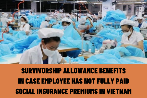 How long does it take to settle the survivorship allowance benefits in case the employee has not fully paid the social insurance premiums in Vietnam?