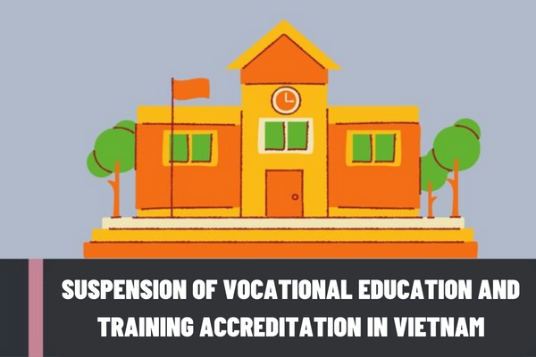 In what cases is an accreditation organization suspended from vocational education and training accreditation in Vietnam?