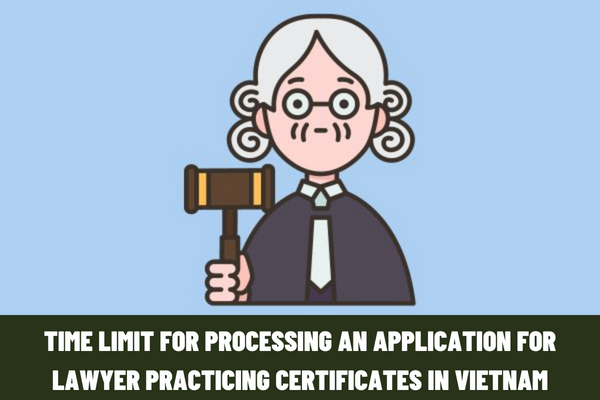 What is the time limit for processing an application for lawyer practicing certificates in Vietnam?
