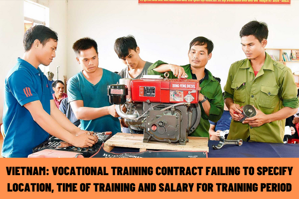 Vietnam: Is there an administrative penalty for a vocational training contract failing to specify the location, time of training and salary for the training period?