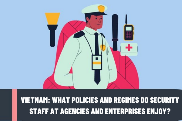 What policies and regimes do the security staff at agencies and enterprises enjoy? What is the equipment for the security staff at agencies and enterprises in Vietnam?