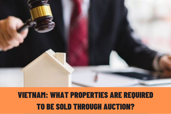 What properties are required to be sold through auction? What are the principles for property auction in Vietnam?