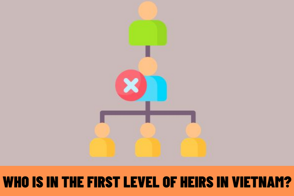 Who is in the first level of heirs? What is the responsibility of performance of property obligations left by deceased for the first level of heirs in Vietnam?