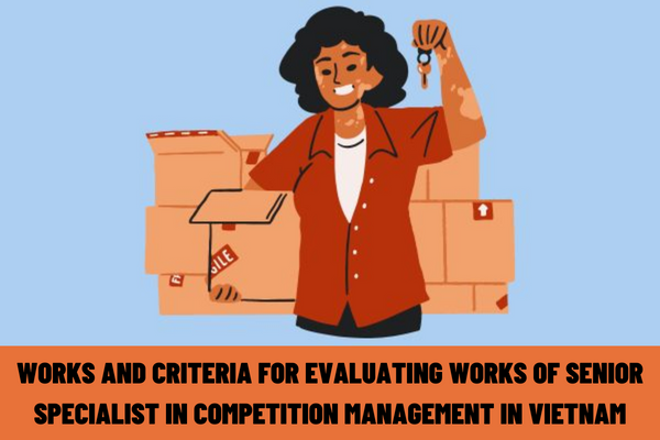 What are the works and criteria for evaluating the works of senior specialist in competition management in Vietnam?