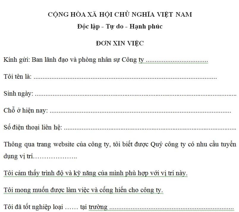 Vietnam: What is the latest job application letter sample for fresh ...