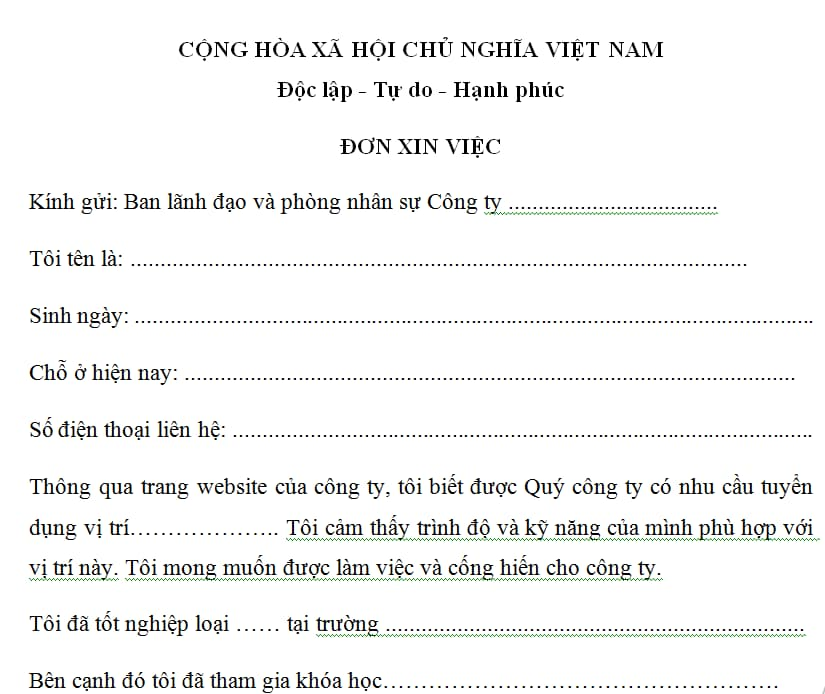 Vietnam: What is the latest job application letter sample in 2023? What ...